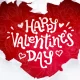 natpis sretno Valentinovo u crvenoj rupici u obliku srca
